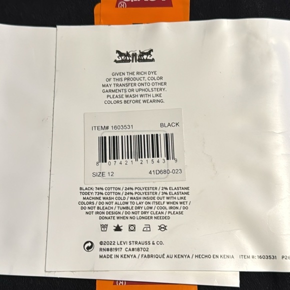 Levi's Girls' 2 Pack Pull On Jean Size 12 - Picture 11 of 11